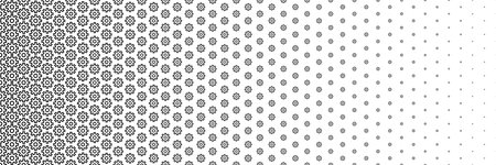 horizontal black halftone of gear design for pattern and background.のイラスト素材
