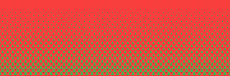 horizontal halftone of green christmas tree on red design for pattern and background.のイラスト素材