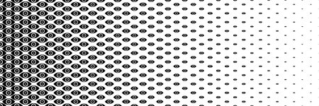 horizontal black halftone of eyes design for pattern and background.のイラスト素材