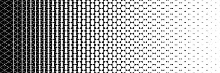 horizontal black halftone of triangle design for pattern and background.のイラスト素材