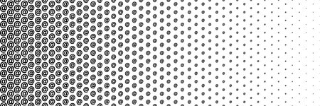 horizontal black halftone of  at sign design for pattern and background.のイラスト素材