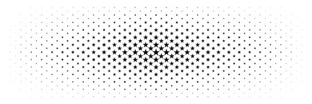 horizontal halftone of black star design for pattern and background.のイラスト素材