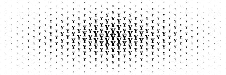 horizontal halftone of black capital letter y spreading from center for pattern and background.のイラスト素材