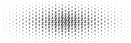 horizontal halftone of black capital letter z spreading from center for pattern and background.のイラスト素材