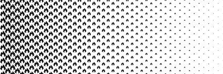 horizontal halftone of black fire design for pattern and background.のイラスト素材