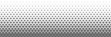 horizontal halftone of beautiful black flower for pattern and background.のイラスト素材