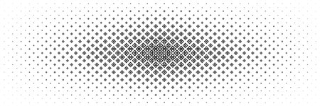 horizontal halftone of black beautiful digital flower spread form center for pattern and background.のイラスト素材