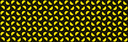 horizontal  gold wavy line and semicircle on black
