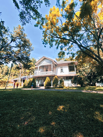 Beautiful old house in the park.の写真素材