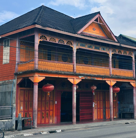 Old building in Georgetown, Penang, Malaysia. Penang is the capital and largest city of Malaysia.の写真素材