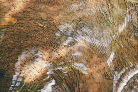 abstract background of flowing water in a small stream, nature seriesの写真素材