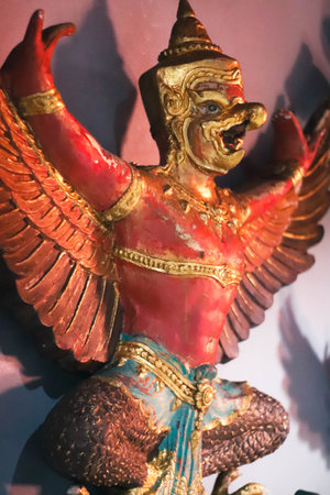 Statue of a mythical creature in the Chinese temple, Thailand.の写真素材