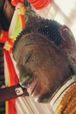 Buddha statue in thai temple,vintage color toneの写真素材