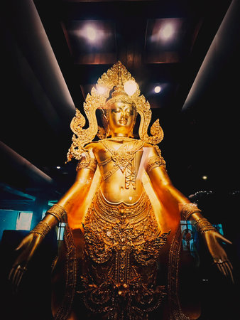 Golden Buddha statue in Wat Phra Kaew, Bangkok, Thailand