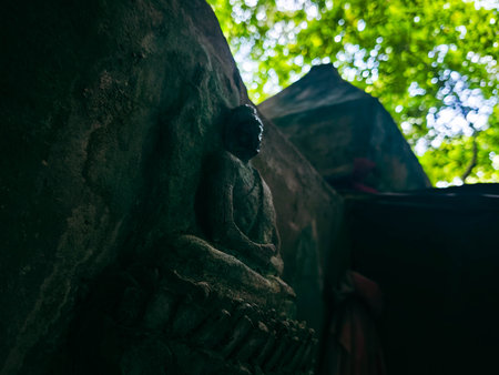 Buddha statue in the temple, Thailand. Shallow depth of field.の写真素材