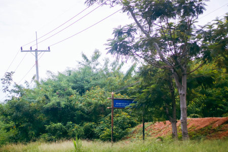 Private road no.1001 about 8 km from Chiangmai city.の写真素材
