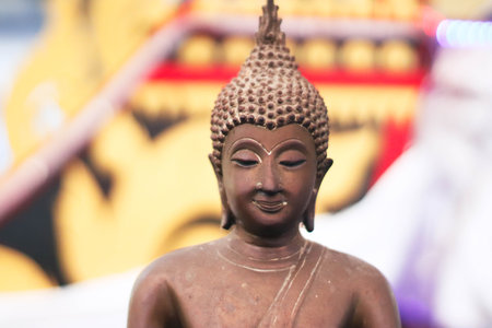 Buddha statue in thai temple, bangkok, Thailandの写真素材