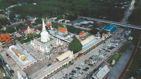 Aerial view of Wat Phra That Doi Kong Mu.