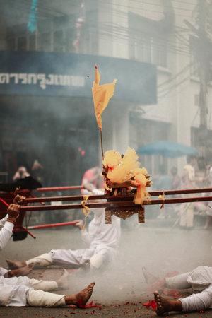 Thaipusam festival in Bangkok, Thailand.の写真素材