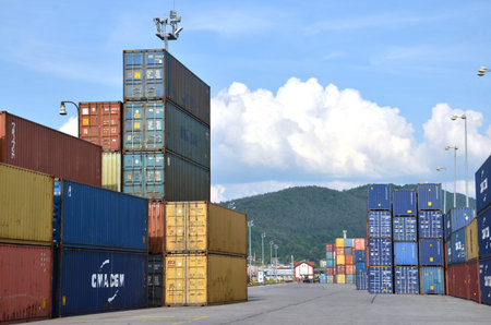 Zilina, Slovakia - June 4, 2016: Inland container terminal where cargo containers are transshipped...