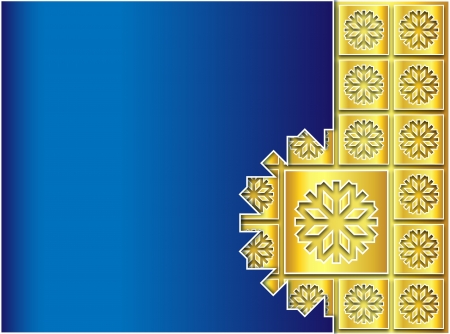 Christmas blue and gold background with white snowflakes shadedの写真素材