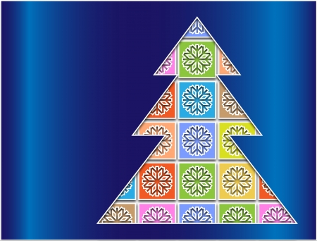 Christmas or winter background pastel snowflakes bounded contour treeの写真素材