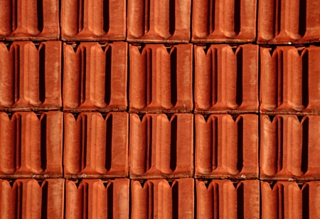 texture or background of terracotta tiled roofingの写真素材