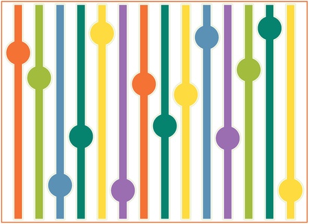 Spring background with colorful straws with balls vertically alignedの写真素材