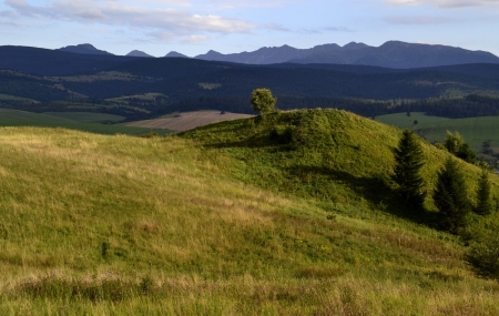 Slovakia still life landscape with meadow in foregroundの写真素材