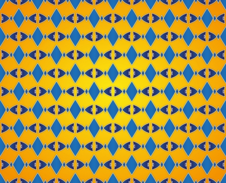background or texture orange abstract blue rhombic patternの写真素材