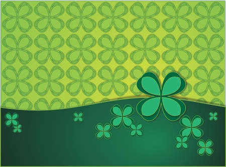 green background with clover leaf surfaces for textの写真素材