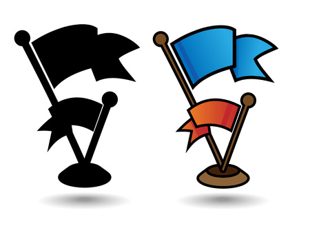 Two versions of the flag color flags and contourのイラスト素材