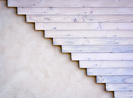 background or texture wood paneling with thin platesの写真素材