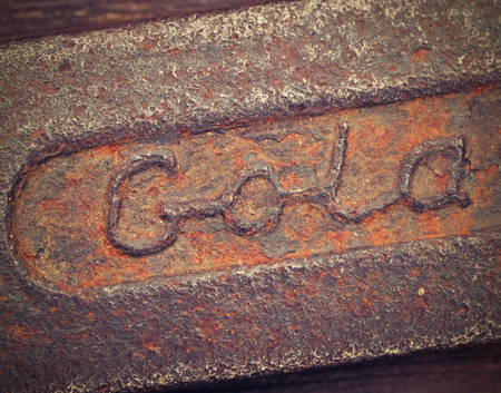 abstract background or texture sign on rusty ironの写真素材