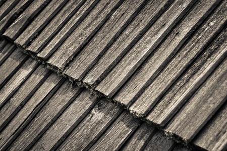 abstract background or texture detail of an old wooden roofの写真素材