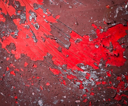 abstract background or texture Red damaged peeled paintの写真素材