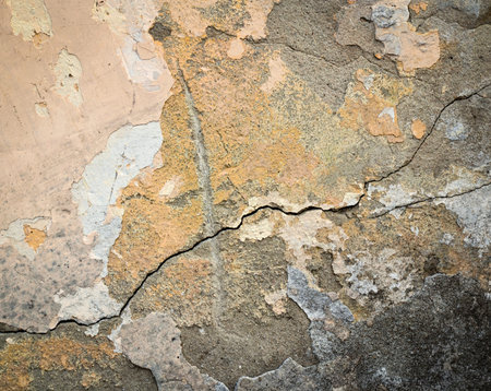abstract background or texture old plaster fallen off a colorの写真素材