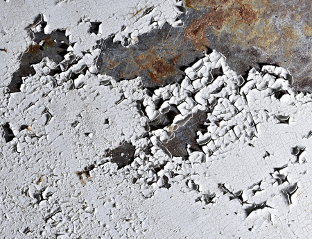 abstract background or texture old white paint peeledの写真素材