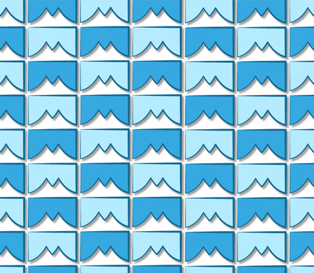 abstract background or textile blue tile pattern mountain peaksの写真素材