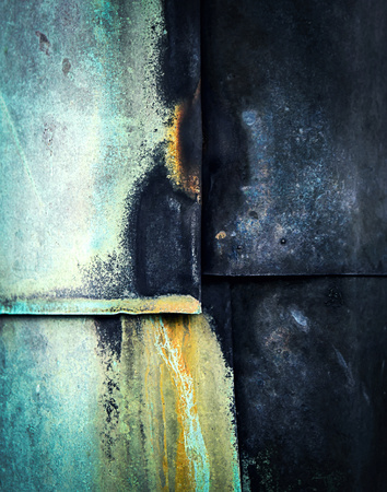 abstract background clad with connects the old copper sheetの写真素材