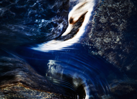 abstract shape of a wave of water of riverの写真素材
