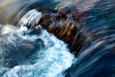 seasonal background Spring river ripples detailの写真素材