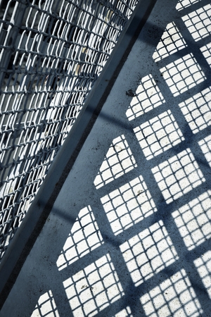 abstract background Shadow railings on concreteの写真素材