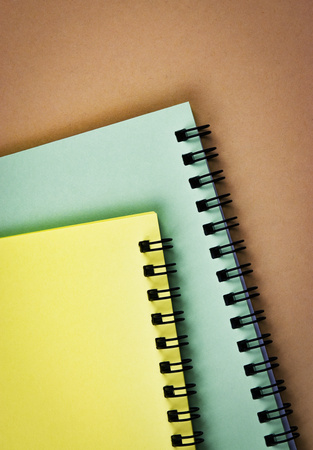 Abstract background still life with spiral paper blocksの写真素材