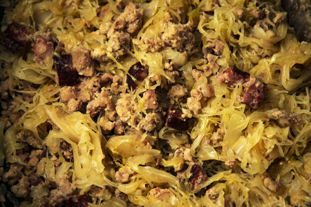 background detail steamed cabbage with minced meatの写真素材