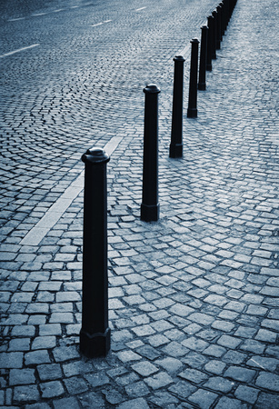 urban background edge iron small pillarsの写真素材