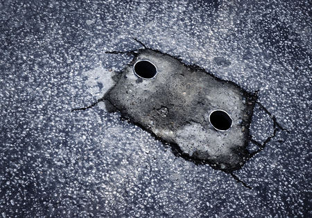 Abstract background Smiley shape on the asphalt pathの写真素材