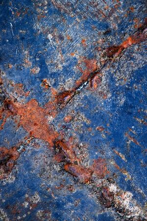 abstract background or texture detail of old blue color ironの写真素材