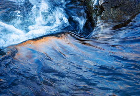 seasonal background details winter river ripples in blue tint