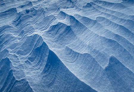 seasonal abstract background blue wavy snow surface